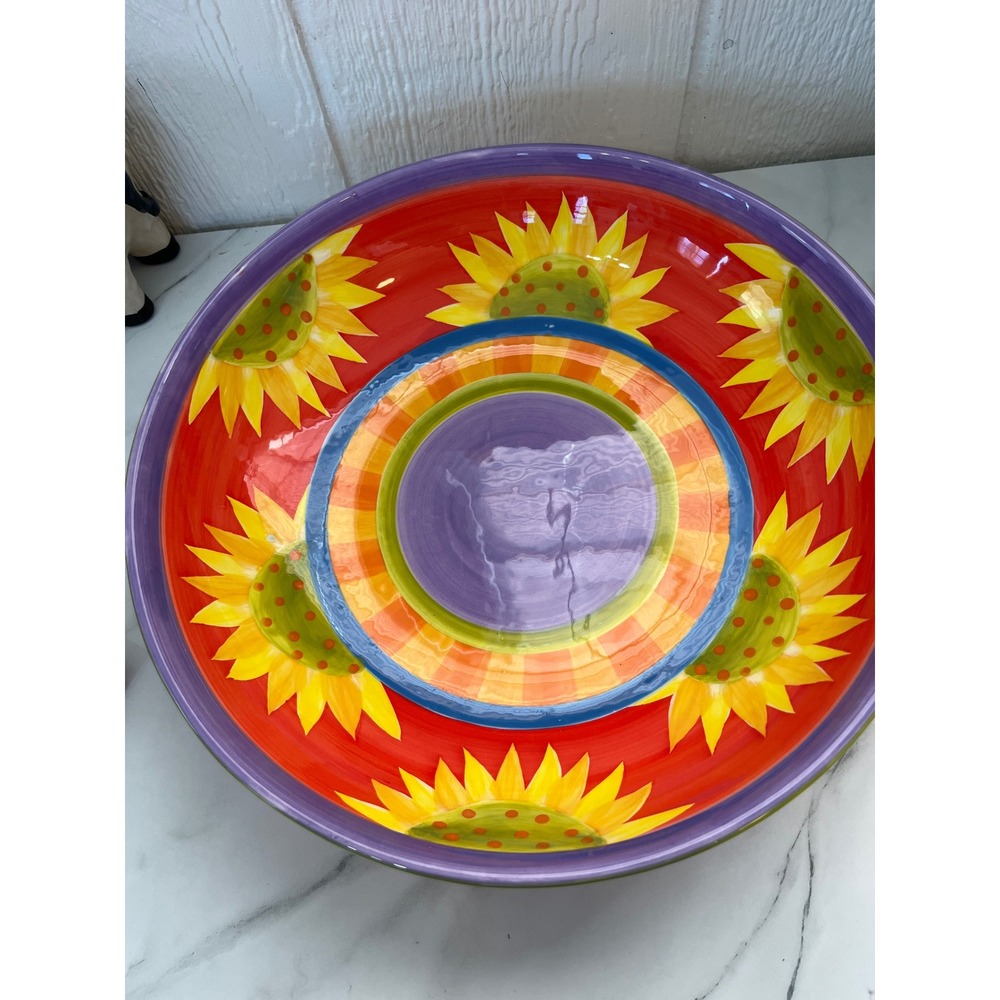Department 56 Sunflower Serving Bowl Ceramic Large‎ Kitchenware Dishware